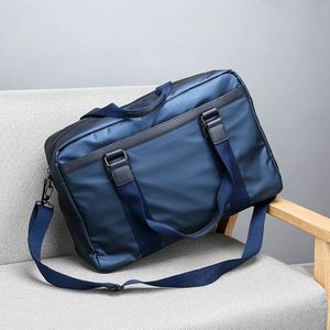 Mannen Outdoor Reistas Waterdichte Nylon Handtas Schoudertassen Grote Capaciteit Messenger Bag Blauw XA377F