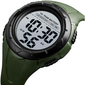 Skmei Led Digitale Horloge Mannen Sport Waterdicht 2Time Horloge Grote Wijzerplaat Japanse 10 Jaar Batterij Mannelijke Wekker Relogio 1563