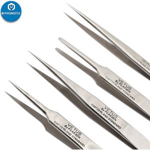 Anti-Statische Esd Rvs Vetus Pincet Precisie Gebogen Hoofd Tweezer Telefoon Reparatie Multifunctionele Nipper Reparatie Tool Kit