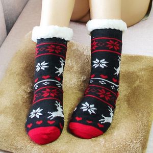 Winter Warm Sokken Extra Warm Thermische Fleece Indoor Sokken Stretchy Voor Winter Dikke Pluche Thuis Anti Slip Sok Kerst