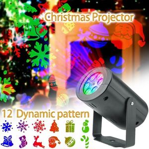 12 Patroon Automatische Roterende Led Projector Lichten Waterdichte Indoor Kerst Decoratie Spotlight Night Lights Landschap Lampen