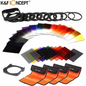 K & F Concept 40 in 1 Camera Lens Filter Kit 24 Afgestudeerd Full Color nd filter Set + 9 adapter Ring + 2 Houder + Zonnekap + 4 Filter Bag