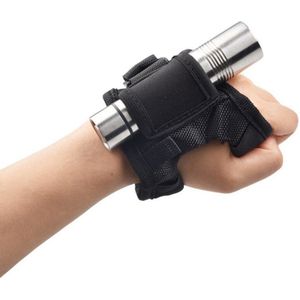 Zachte Zwarte Neopreen Hand Arm Mount Polsband Handschoen Onderwater Duiken Dive Led Torch Zaklamp Holder