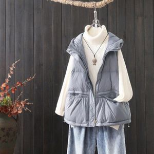 Vrouwen Vest Jas Lente Herfst Mode Hooded Chic Warme Jas Vest Mode Jeugd Elegante Straat Vest Jassen