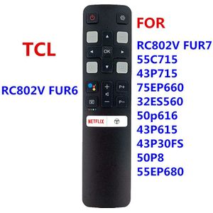 RC802V FMR1 RC802V FUR6 RC802V FNR1 Originele Google Assistent Voice Afstandsbediening Gebruik Voor Tcl Android 4K Smart tv