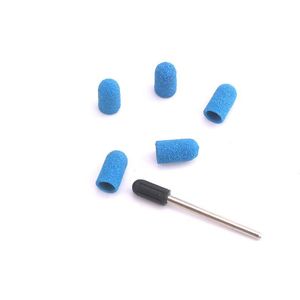 5 Pcs Blauw Schuren Caps Multi-Size Plastic Zand Blok Elektrische Manicure Pedicure Gereedschap Polijsten Voetverzorging Accessoires