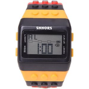 Regenboog Rubber Lcd Digitale Alarm Heren Dames Zwart Case Sport Horloge LED096