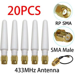 Grandwisdom 20Pcs 433Mhz Antenne 3dbi Sma Mannelijke Lora Antene Pbx Iot Module Lorawan Signaal Ontvanger Antena High Gain