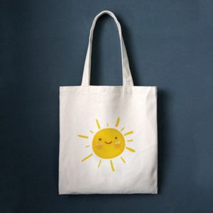 Leuke Zon Print Modieuze Zwarte Zakken Witte Zakken Ritssluiting Shopping Tote Canvas Boodschappentassen Eco Herbruikbare Schoudertas