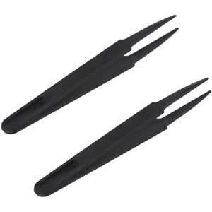 2X Zwarte Plastic Anti-Statische Pincet Repair Tool