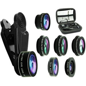 7 In 1 Telefoon Camera Lens Fisheye Fisheye Groothoek Macro Afstand Toenemende Polarisatie Caleidoscoop 7 In 1 set