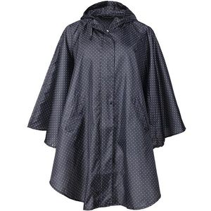 Vrouwen Stijlvolle Pongee Waterdichte Regenjas Regen poncho Trenchcoat met Kap voor Wandelen en Fietsen