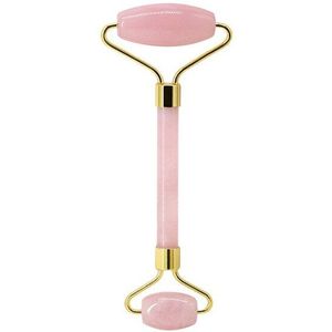 Rose Quartz Gezicht Jade Roller Set Verbeteren Donkere Kringen Gezondheidszorg Afslanken Schoonheid Hals Dunne Natuurlijke Massage Ontspanning Tool