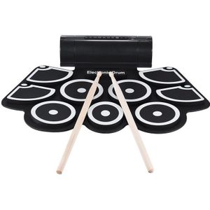Draagbare Roll Up Elektronische Usb Midi Drum Set Kits 9 Pads Ingebouwde Luidsprekers Voet Pedalen Drumsticks Usb Kabel voor Praktijk