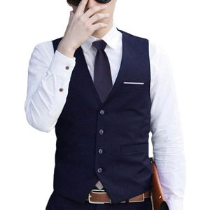 Mannen Mode Formeel Vest Vest Pak Slim Fit Tuxedo Casual Jurk Jas Gilet