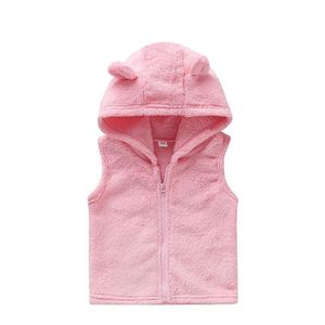 Herfst Baby Kleding Voor Meisjes Lente Mouwloze Rits Vest Baby Roze Hoodies Jassen Voor Kinderen Katoenen Baby Jassen outfit