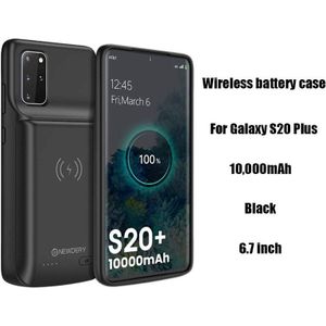 Newdery 10000Mah Batterij Case Voor Samsung Note 9 S20 Plus Qi Draadloze Power Bank Case Voor Samsung Galaxy S10 plus S20 + Zwart