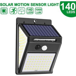 140LED Solar Light Outdoor Solar Lamp Aangedreven Zonlicht Waterdichte Pir Bewegingssensor Straat Licht Voor Tuin Decoratie