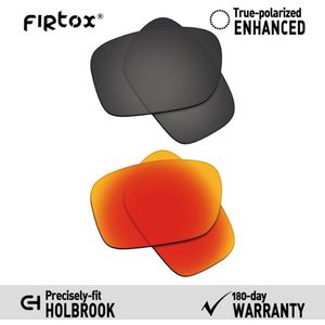 Firtox True UV400 Gepolariseerde Lenzen Vervanging Voor-Oakley Holbrook OO9102 Zonnebril (Compatiable Lens Alleen) -Zwart En Rood