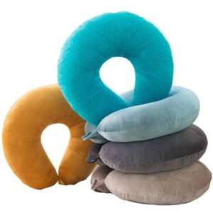 U-vormige Slapen Vliegtuig Kussen Cervicale Gezondheidszorg Beddengoed Traagschuim Nek Kussens Soft Travel Kussen Massage Nekkussen