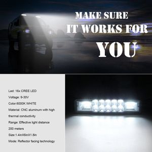 120W 6 Inch Twee Rijen Gemengd Licht Led Licht Spotlight Bar Auto Suv Off-Road Rijden mistlamp