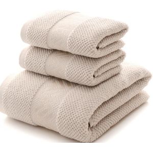 3 Stks/set Effen Kleur 100% Katoenen Handdoek Set 1Pc Badhanddoek Voor Volwassenen 2 Stuks Gezicht Handdoek toallas Zomer Handdoek Set