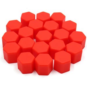 Uxcell 20 Pcs 17 Mm Rode Siliconen Auto Wiel Hub Schroef Cover Bolt Protector Moer Cap