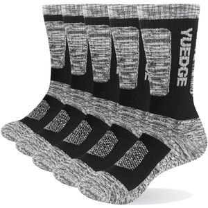 Yuedge 5 Pairs Mannen Kussen Crew Casual Thermische Warm Wandelen Wandelen Winter Running Sport Sokken Maat 6-13