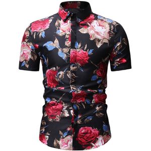 Zomer Mode Mannen Hawaiian Shirt Korte Mouw Bloemen Gedrukt Casual Strand Blouse Gedrukt Heren Shirts Camisa 4 #4 #
