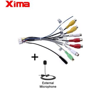 20 Pin Plug Auto Stereo Radio Rca Output Kabelboom Bedrading Connector Adapter Kabel Usb Kabel Gps Antenne Externe Microfoon