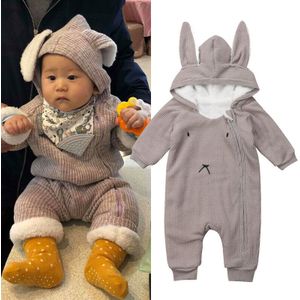 Canis Toddler Kid Baby Boys Girls Cute Bunny Warm Romper Jumpsuit Winter Clothes