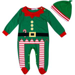 Kerst Rompertjes baby Kerstman Overalls Hoed lange mouwen pasgeboren Baby Meisjes jongens 0-24month Kleding Party