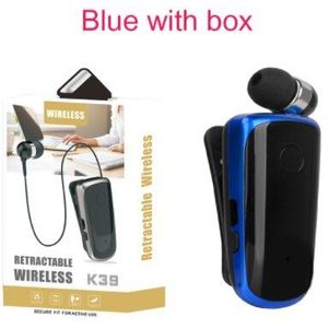 K39 Mini Draagbare Draadloze Bluetooth Oortelefoon In-Ear Headset Trilalarm Dragen Clip Handsfree Oortelefoon Voor Telefoon