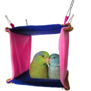 Zachte Pluche Vogel Papegaai Hangmat Warme Opknoping Bed Voor Pet Vierkante Vogel Papegaai Nest Cave Kooi Hut Tent Speelgoed Huis voor Kleine Dier