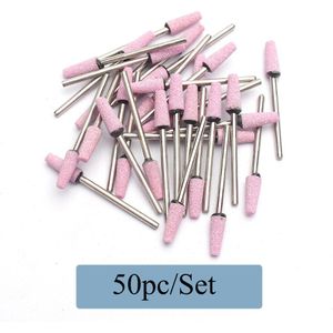 50 Stks/set Korund Nail Boor Frezen Roterende Keramische Steen Bur Elektrische Boren Bits Voor Manicure Pedicure Machine