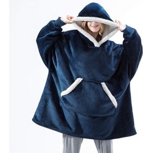 Winter Oversized Oversized Hoodie Sweater Winter Fleece Giant Tv Deken Met Mouwen Hoodies Sweatshirts Vrouwen Kleding