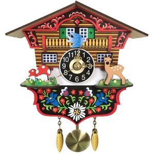3D Houten Koekoek Wandklok Swingende Slinger Traditionele Hout Opknoping Ambachten Decoratie voor Thuis Restaurant Woonkamer