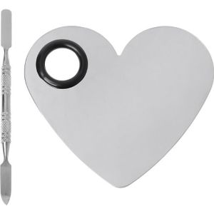 Roestvrij Staal Verf Palet Lade Mengstaaf Spatel Set Voor Nail Art Supply Schoolbenodigdheden Aquarel Olieverf Make-Up