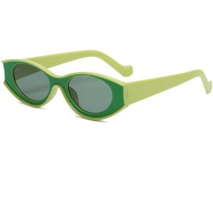 Mode Kleine Ovale Vrouwen Zonnebril Vintage Brillen Mannen Zonnebril Dubbele Groene Steampunk Plein Shades UV400 Gafas