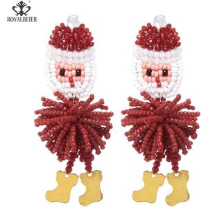 Kerstmis Oorbellen Handgemaakte Kralen Kerstman Sneeuwpop Soldaat Verklaring Dangle Oorbellen Wedding Party Oor Sieraden