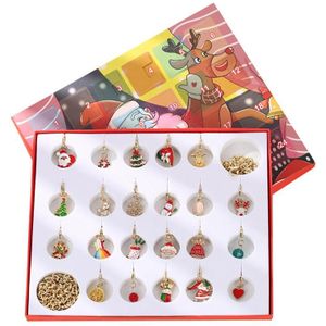 Kerst Diy Adventskalender Mode-sieraden Advent Kalender Gouden Armband Ketting Box Voor Meisjes