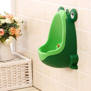 1Pc Kikker Vormige Kinderen Urinoirs Wandmontage Badkamer Kids Zuignap Potty Pee Opknoping Training Urinoir Wc Met Windmolen