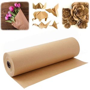 30 Meter Bruin Kraft Inpakpapier Roll Voor Bruiloft Verjaardag Party Wikkelen Pakket Verpakking Art Craft Materialen Magazijn