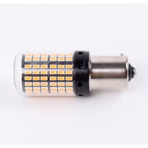 2X1156 144SMD BAU15S PY21W LED Knipperlichten Bulb Canbus Amber/Geel 12V