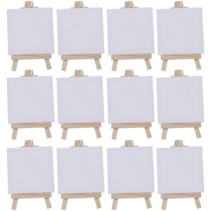 6 Sets Van Mini Uitgerekt Kunstenaar Canvas Art Board Witte Lege Art Boards Houten Olieverf Kunstwerk Schilderen Board (wit)