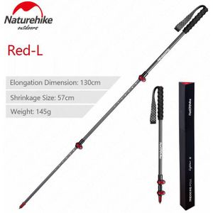 Naturehike Outdoor Ultralight Wandelstok Portable Wandelen Carbon Vezels Trekking Poles 3 Sectie Buitenste Slot Stok Skiën Stick