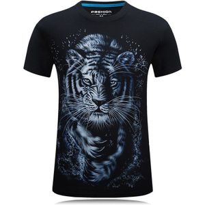 Riinr Tiger Print 3D Serie T-shirt Mannen Top T-shirt Zomer Korte Mouw Animal Hanger Streetwear Heren Jassen t-shirts