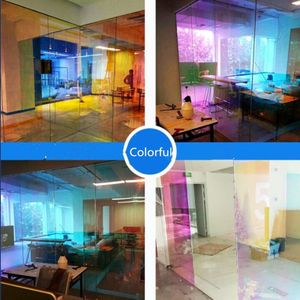 Zelfklevende Chameleon Building Window Tint Zonnescherm Films Regenboog Effect Privacy Vensterglas Tint Vinyl Decor