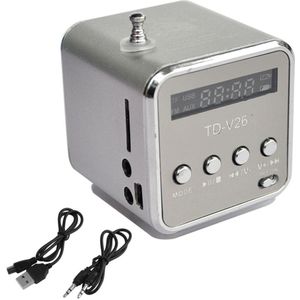 TD-V26 Draagbare Radio Speaker Met Lcd-scherm Ondersteuning Micro Sd/Tf MP3 Muziekspeler Digitale Fm Compatibel Voor Laptop