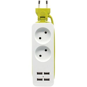 Travel Power Strip Portable Extension Stopcontact Met 4 Usb Wall Charger Smart Desktop Socket Eu Plug